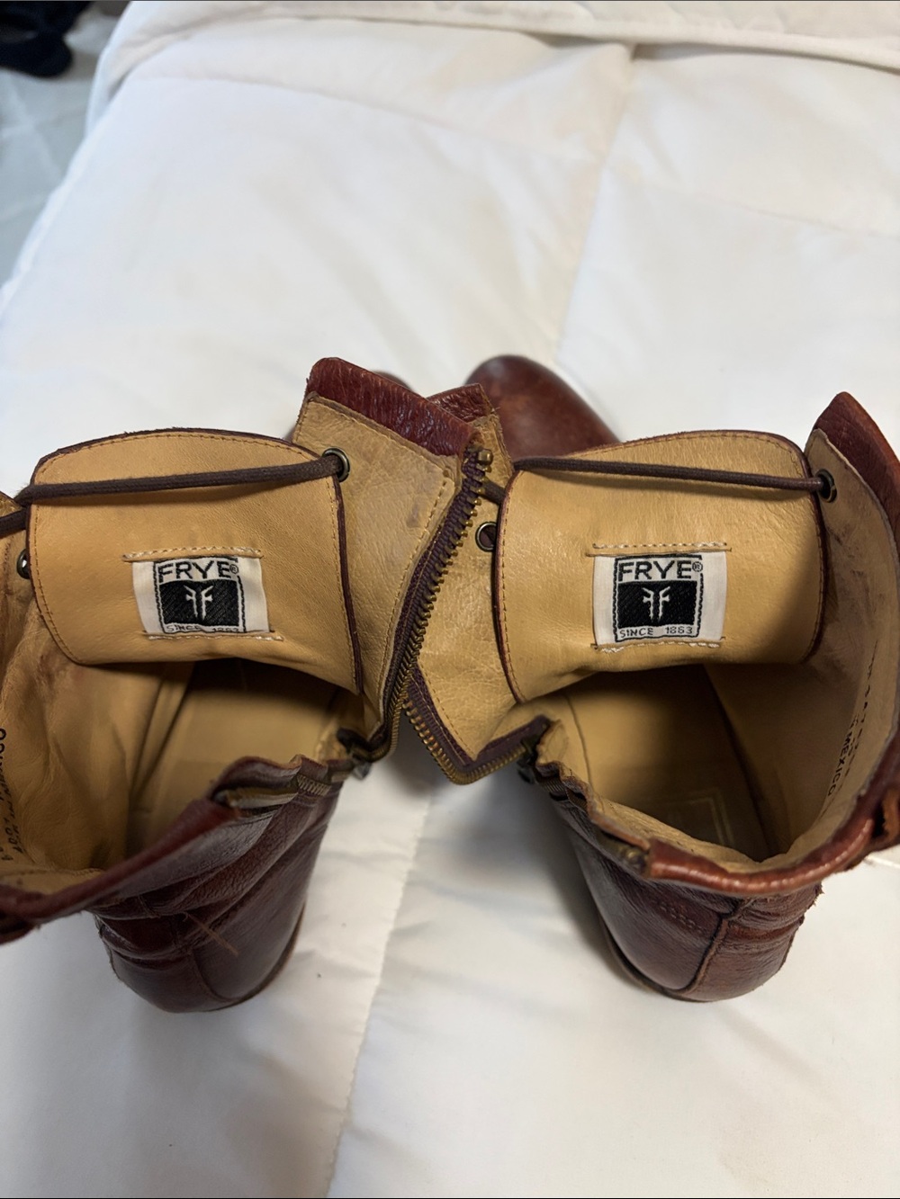Frye Brown Leather Lace-Up Women's Boots - Picture 4 of 4